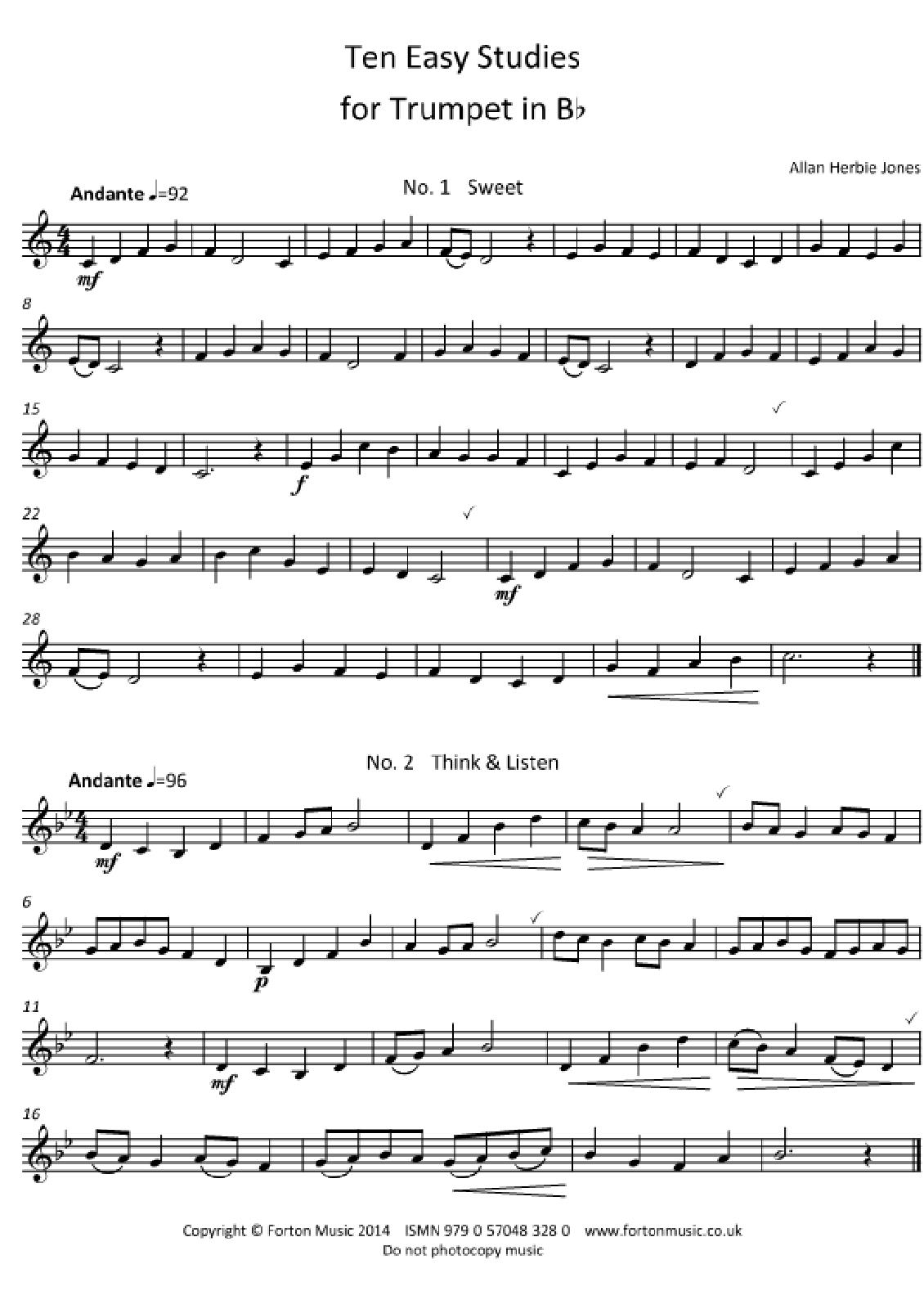 10 Easy Studies for Trumpet Forton Music